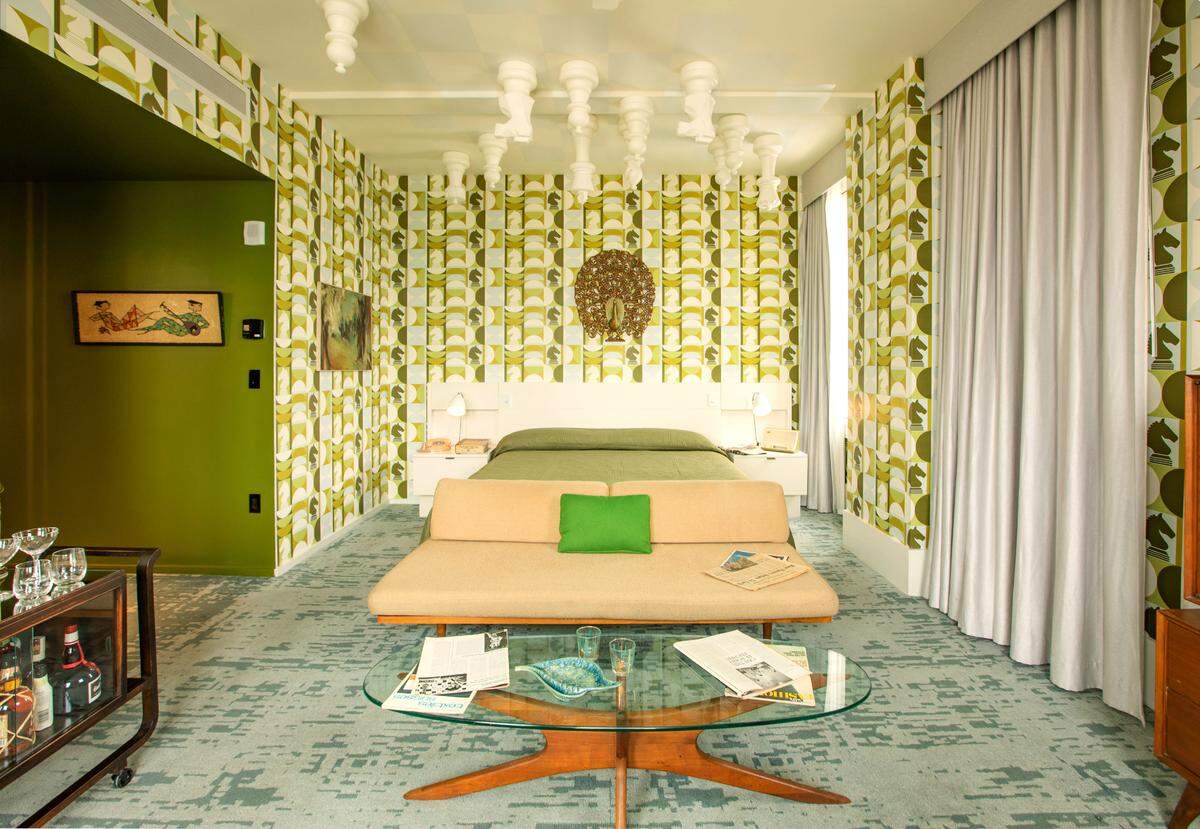 The Harmon Room at Lexington’s 21c Museum Hotel is an homage to the Netflix series, “The Queen’s Gambit” and the book by Lexington writer Walter Tevis.