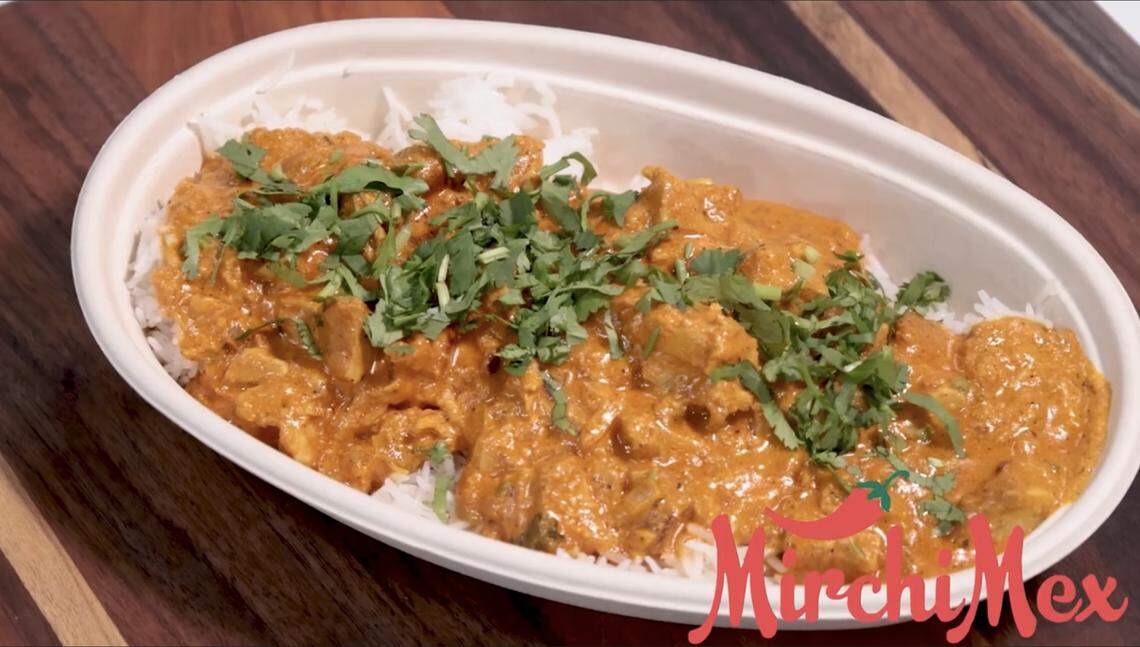 Chicken curry from MirchiMex, an Indian Mexican Fusion concept served out of a Lexington and a Frankfort gas station.