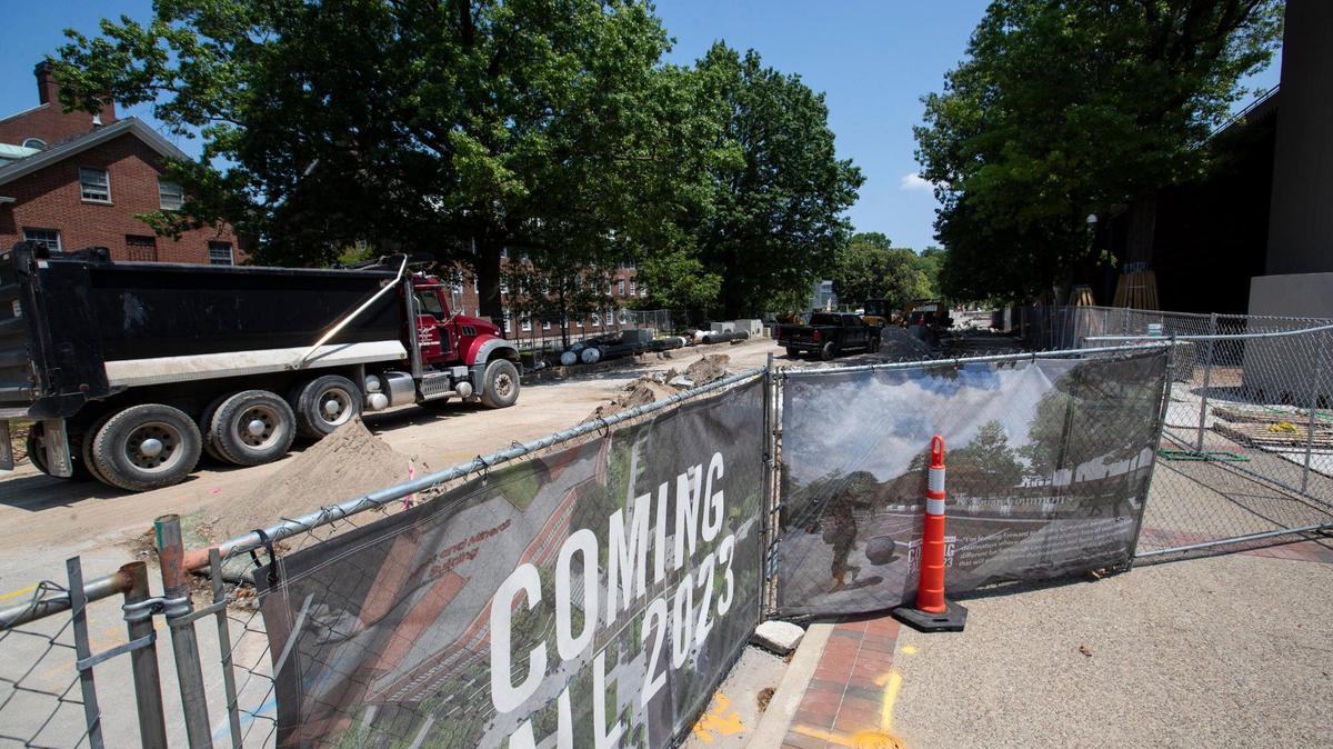 Construction around the campus of the University of Kentucky in Lexington, Ky., Friday, May 26, 2023.