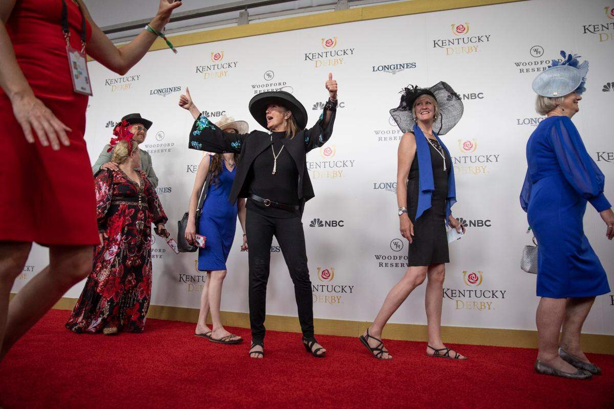 The Chenery family takes to the red carpet at Churchill Downs before the start of 149th Kentucky Derby in Louisville, Kentucky on Saturday, May 6, 2023.
