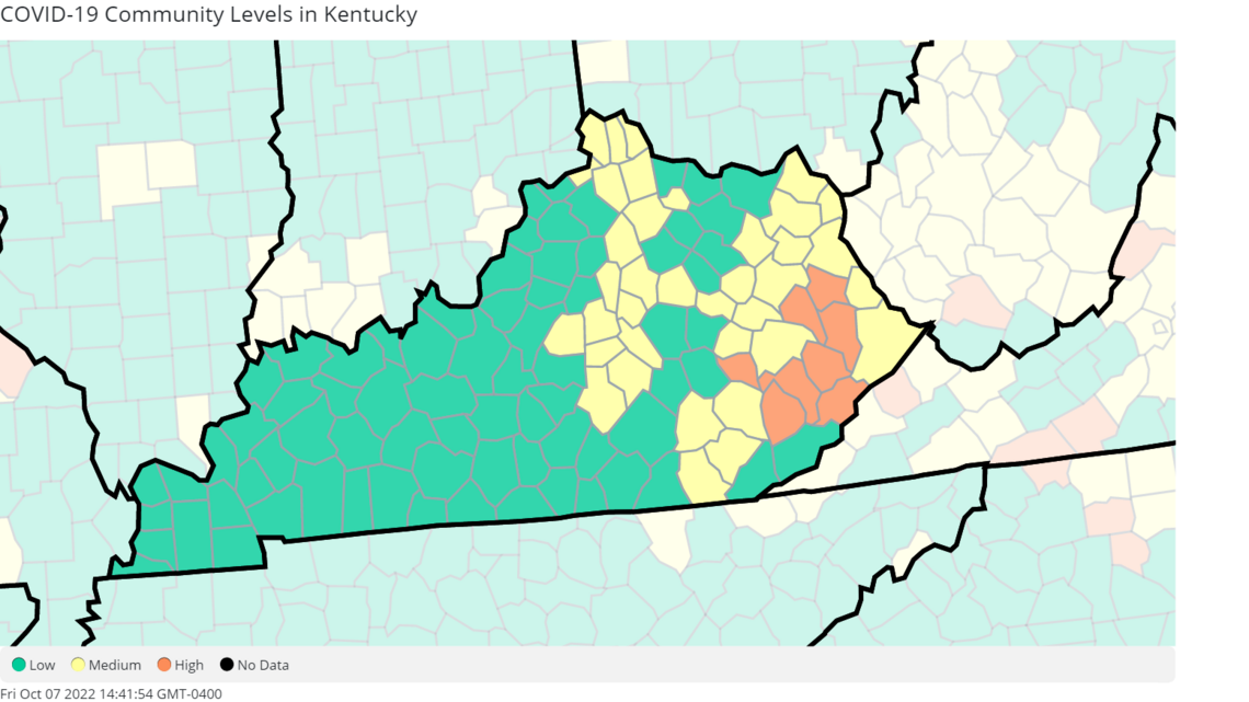 As cases drop, CDC puts 8 Kentucky counties at high COVID community level. See the map