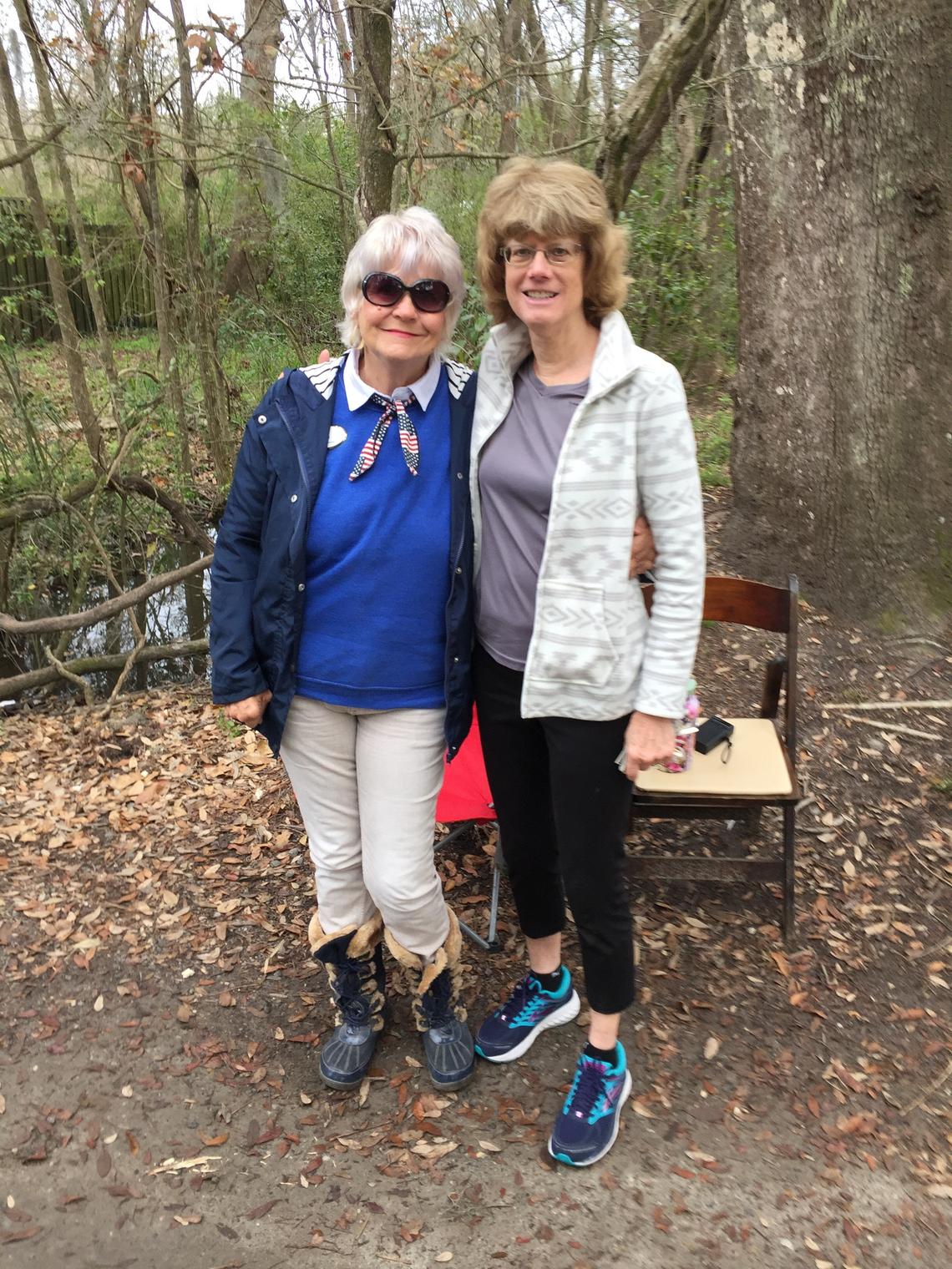 Kentucky Wildcats basketball fan Elaine Keith, right, met a Duke fan with a famous last name while touring a historic site in Charleston, S.C., in March. On the left is Linda Laettner, aunt of former Blue Devils star Christian Laettner.