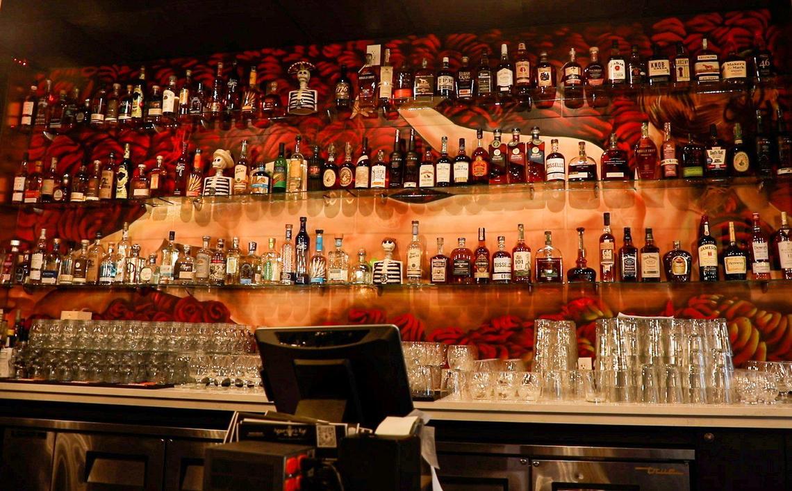 Agave and Rye’s full bar has an extensive bourbon and tequila collection.