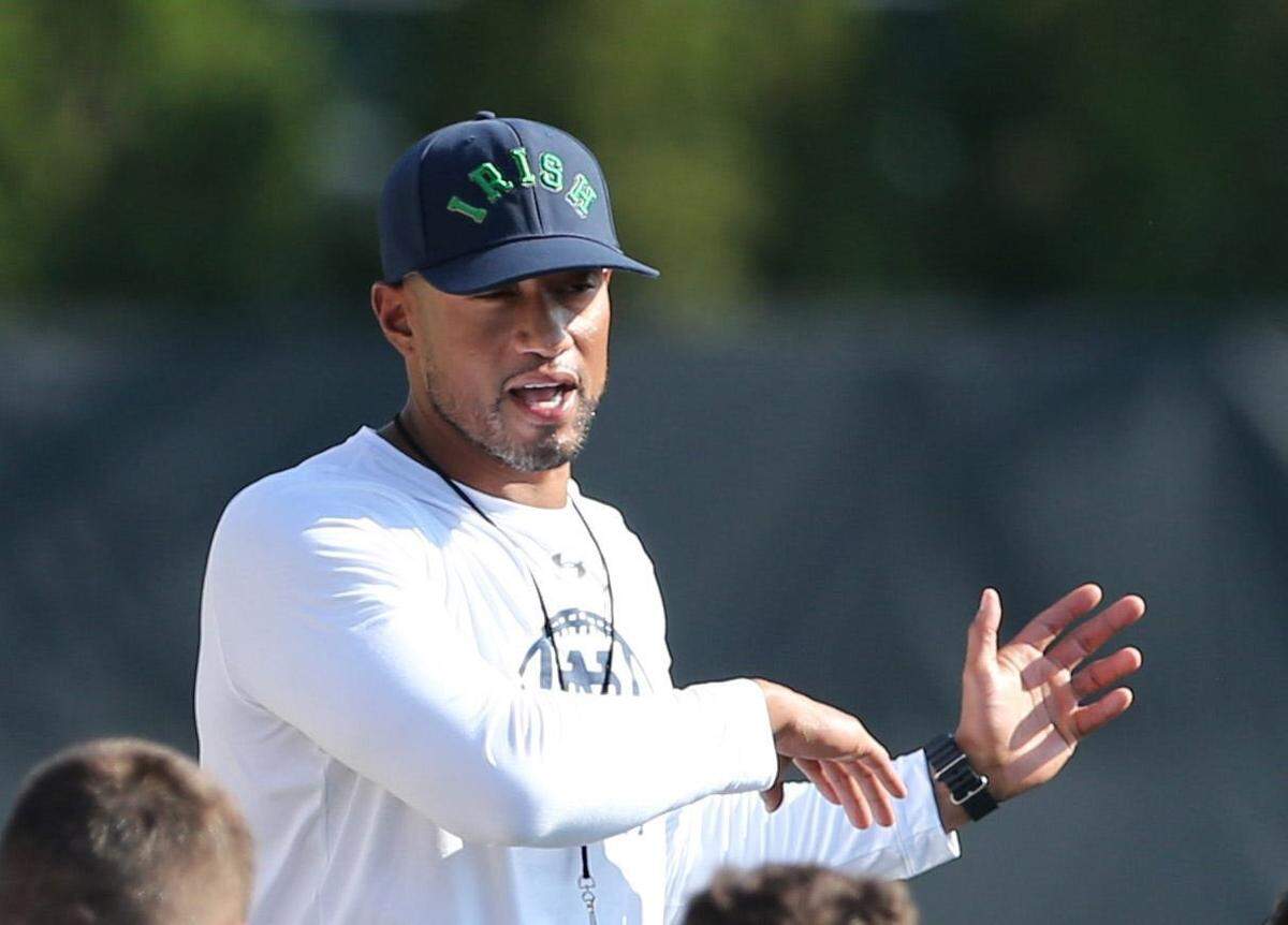 Notre Dame’s Marcus Freeman begins his second season as head coach of the Fighting Irish on Saturday.