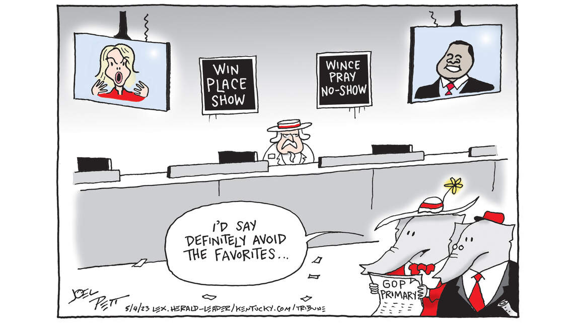 Joel Pett: Betting on the other horse race