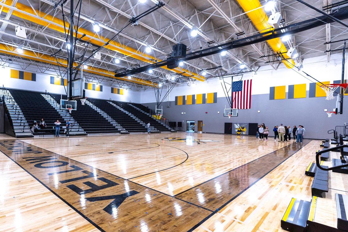 The gym at the new Woodford County High School, seen Thursday, Dec. 19, 2024, has seating for more than 2,000 people.