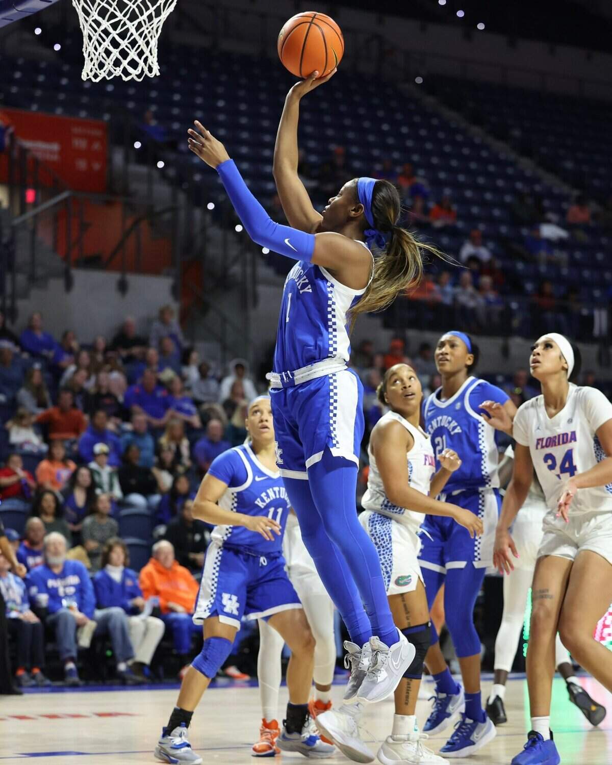 Kentucky’s Robyn Benton takes a shot against Florida on Sunday in Gainesville.