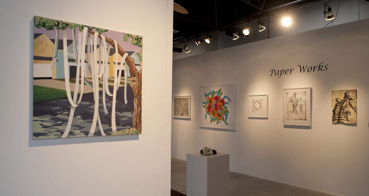 ‘Paper Works’ is on view at the M.S. Rezny Gallery & Studio through Aug. 31. The gallery will host a reception this weekend to reveal award winners of the national juried art competition.