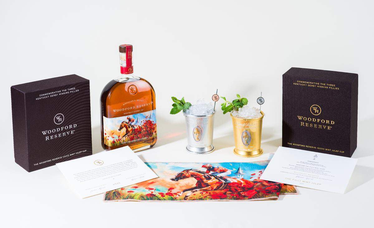 This year’s $5,000 Woodford Reserve Mint Julep honors the three fillies who have conquered the Kentucky Derby.