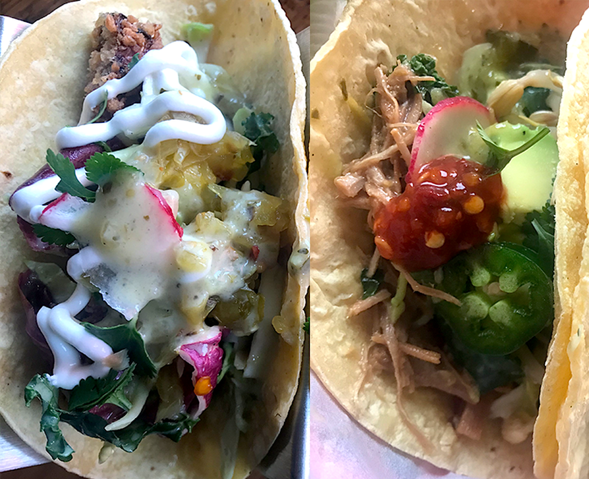 J. Gumbo’s will have two wildly inventive tacos: A Cajun chicken version and a vegetarian version with fried eggplant.