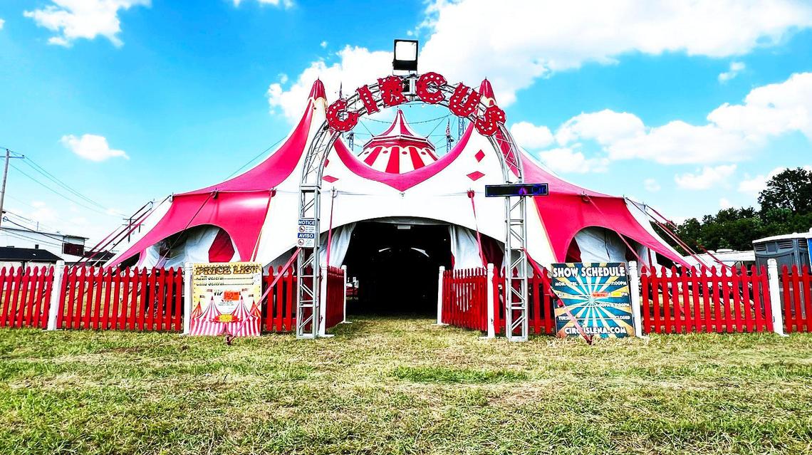 Exterior shot of circus tent on seen at 1651 Bryan Station Road, on August 24, 2024, in Lexington, KY