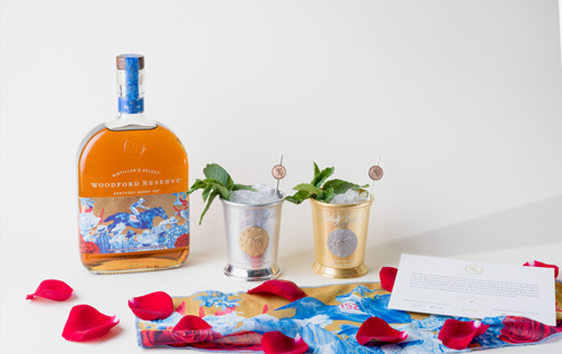 Woodford Reserve is offering a very limited number of $5,000 gold mint julep cups and $2,000 pewter mint julep cups, to be picked at Churchill Downs on Kentucky Oaks or Derby day. The proceeds benefit a non-profit that supports American fashion artisans.
