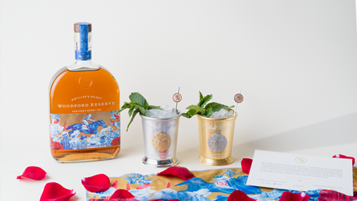 Woodford Reserve is offering a very limited number of $5,000 gold mint julep cups and $2,000 pewter mint julep cups, to be picked at Churchill Downs on Kentucky Oaks or Derby day. The proceeds benefit a non-profit that supports American fashion artisans.