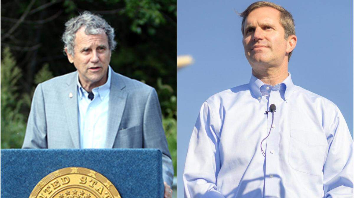 U.S. Senator Sherrod Brown, D-OH, and Kentucky Gov. Andy Beshear.