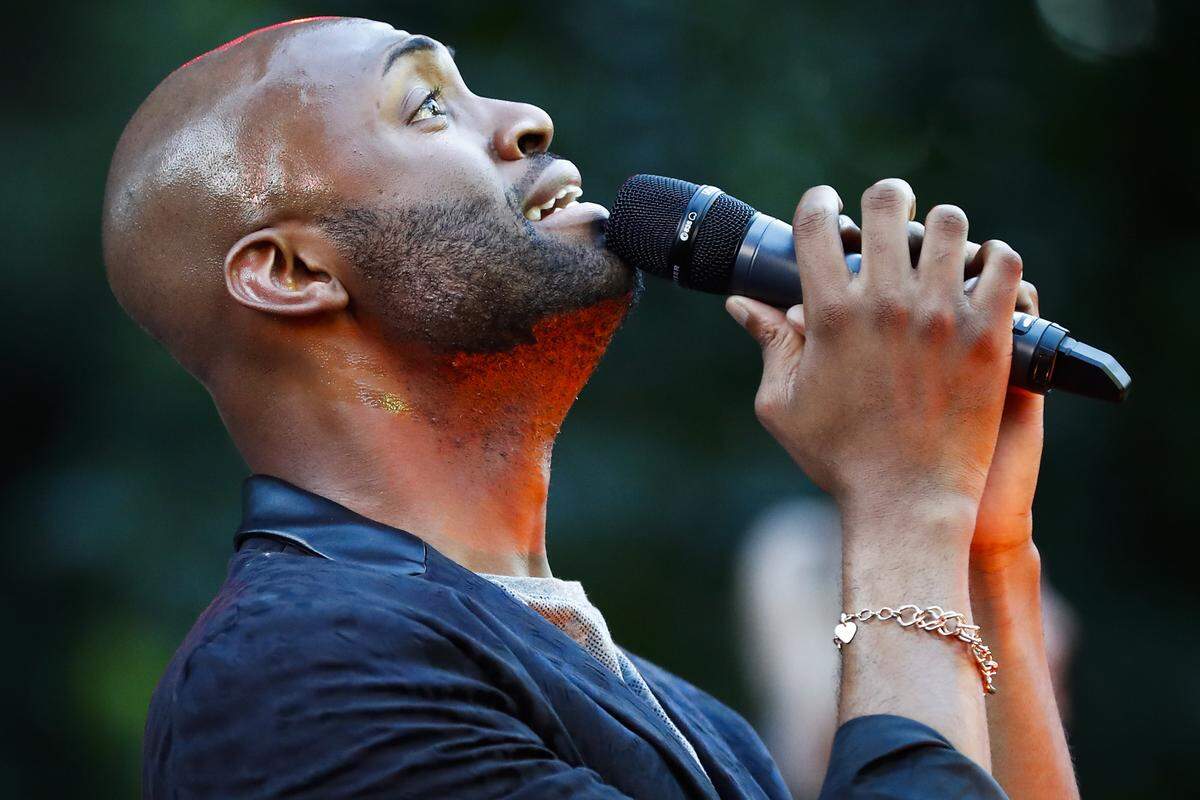 Ron Wilbur, of Lexington, Ky., performs ÒIf I CanÕt Love HerÓ from Beauty and the Beast on stage during “Broadway Under the Stars” presented by the Kentucky Conservatory Theatre for SummerFest 2019 at Woodland Park in Lexington, Friday, July 5, 2019. Broadway Under the Stars features a medley of performances from previous SummerFest productions. Sunday’s show begins in Woodland Park at 8 p.m.