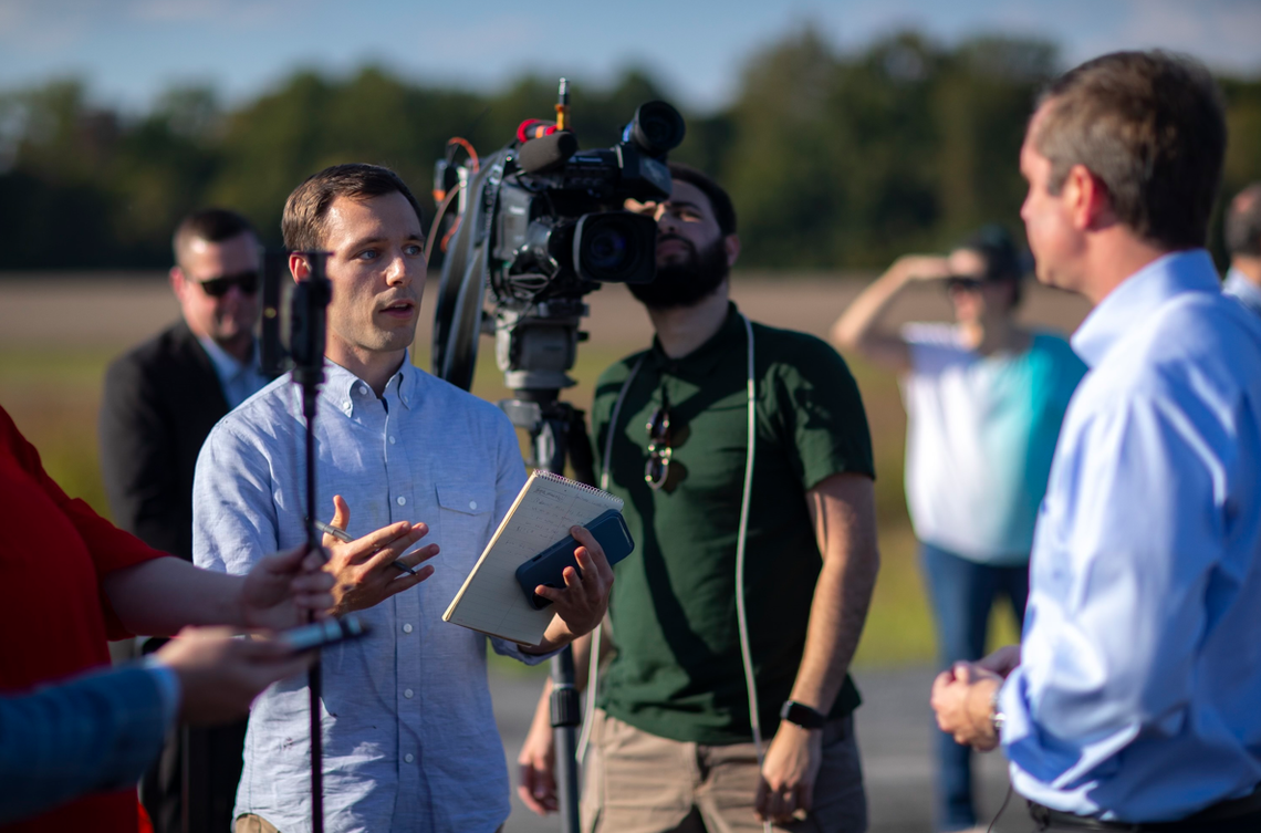 Herald-Leader politics reporter Austin Horn interviews Gov. Andy Beshear