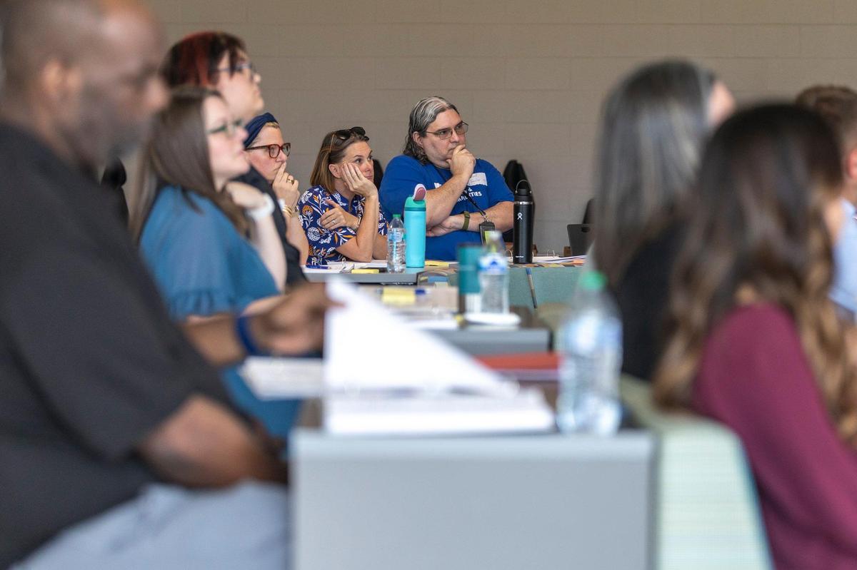 The Fayette County Public Schools Budget Solutions Work Group holds its first meeting at the Hill in Lexington, Ky., on Wednesday, June 25, 2025.