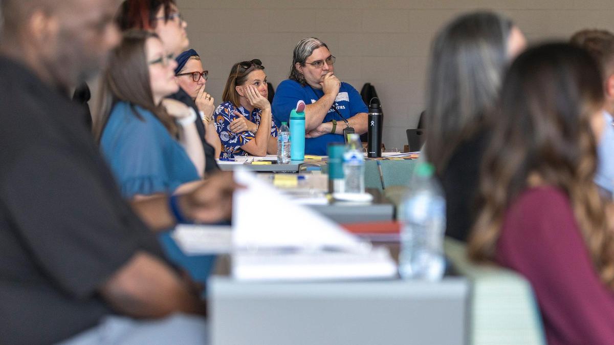 The Fayette County Public Schools Budget Solutions Work Group holds its first meeting at the Hill in Lexington, Ky., on Wednesday, June 25, 2025.