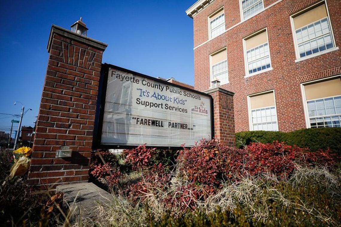 A memorial for FCPS Superintendent Manny Caulk is set up outside of the old central office on Main Street. Caulk died on Friday at the age of 49.