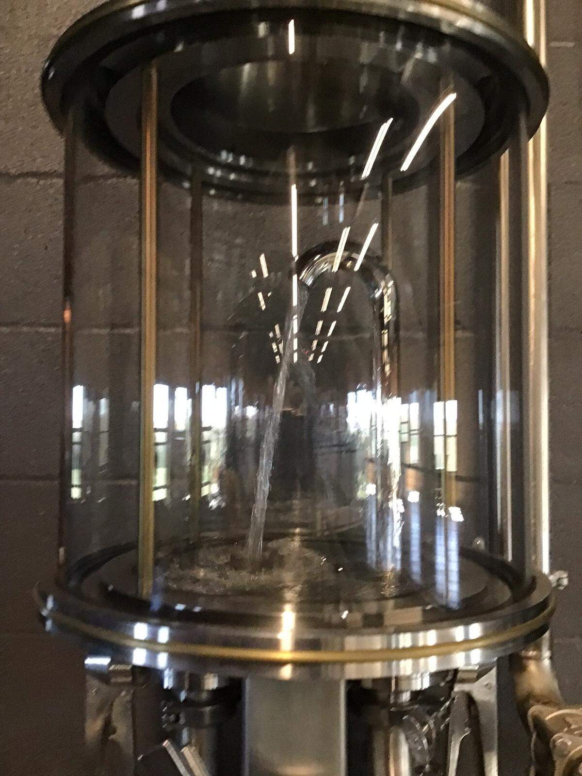 Many new distilleries have fancy “spirit safes,” where distillers can check the distillate as it comes off the still. Potter Jane does not. “Vendome (the still maker) asked us what we wanted. I asked if there was one that comes free with the still,” Potter Jane founder Jane Bowie said. “That’s what we went with.”
