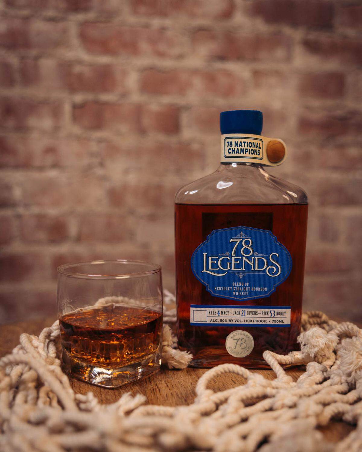 The bourbon in the 78 Legends release is a blend of 5-year-old bourbon from Kentucky Artisan Distillers and 50-year-old bourbon that was previously released as part of another special bottle by the Frazier Museum.