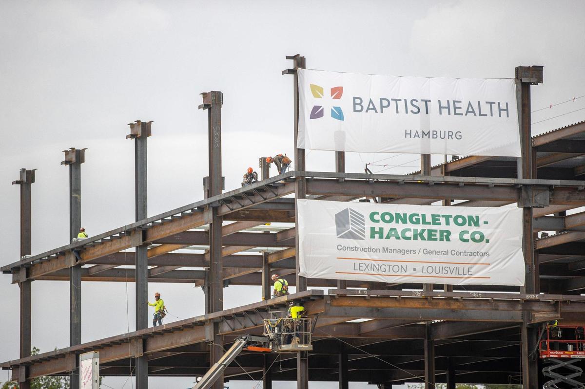Construction continues on Central Baptist Hospital’s Hamburg campus. The facility is about one quarter of the way completed. Friday, June 17, 2022