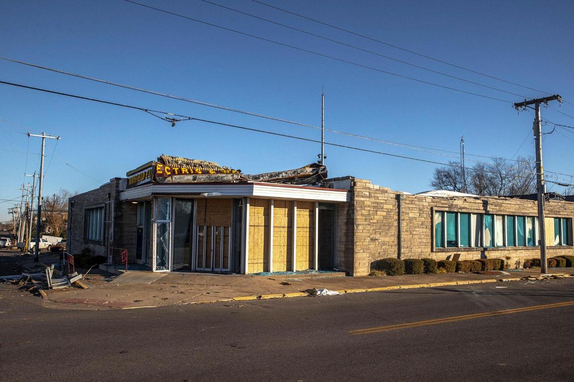 The Mayfield Electric and Water Systems building on East Broadway. Monday, Dec. 13, 2021