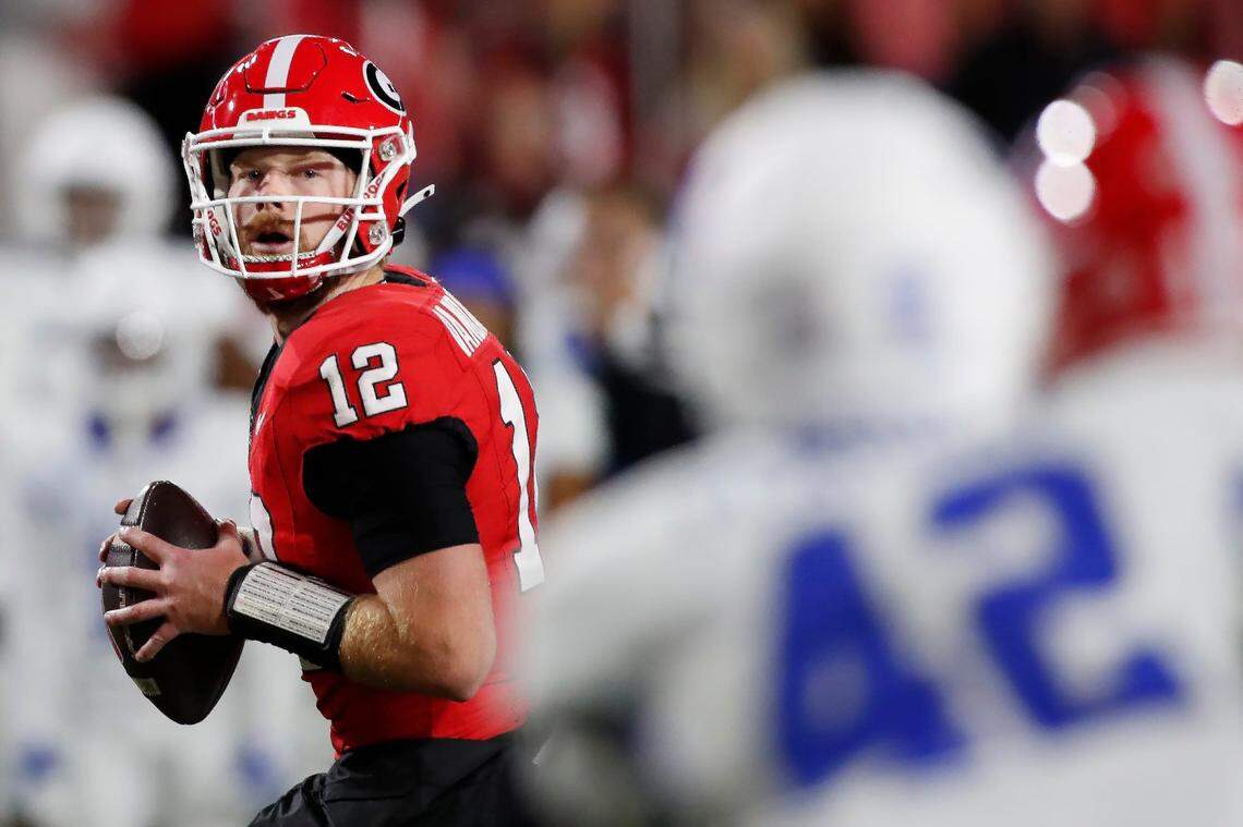 During 13 game appearances in three seasons as a backup at Georgia, Brock Vandagriff completed 12 of 21 pass attempts for 165 yards and two touchdowns. He also ran the ball six times for 46 yards.