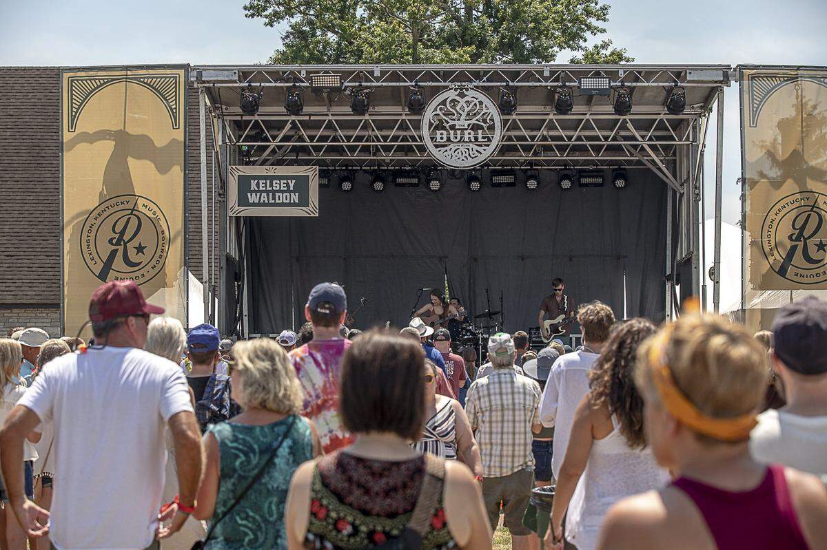 Kelsey Waldon performed on the Burl Stage during the Railbird Festival at Keeneland in Lexington, Ky., Sunday, Aug. 11, 2019.