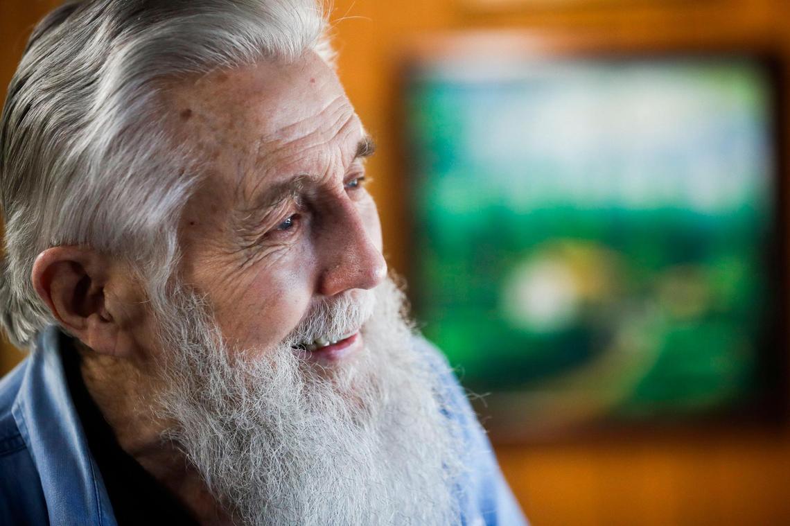 Jerry Tucker, of Liberty, smiles while looking out a window at the Galilean Home in Liberty, Monday, Dec. 20, 2021. Tucker founded the Galilean Home, which sits on 25 acres in Casey County, with his late wife in 1974 and the home serves as a safe haven for abused and severely handicapped children from around the world.