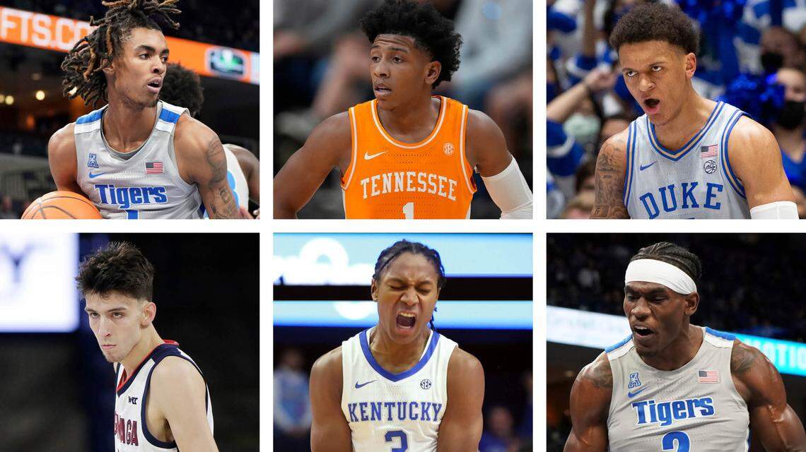 Clockwise from top left: Emoni Bates, Kennedy Chandler, Paolo Banchero, Jalen Duren, TyTy Washington and Chet Holmgren were all among the top recruits in the 2021 class.