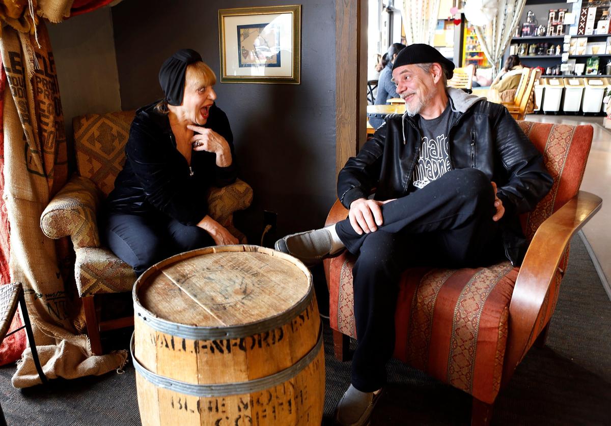 Jazz singer Gail Wynters joked around with her son, Tripp Bratton, at Coffee Times, 2571 Regency Road in Lexington in advance of performing at Tee Dee’s for the Origins Jazz Series on Jan. 12. Wynters said her son is “ the busiest percussionist in Lexington” and will be playing with her at the upcoming show.
