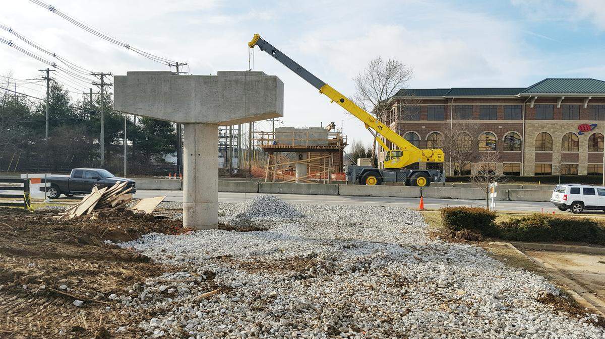 The construction of a new pedestrian bridge for the Brighton Rail Trail over Man O War Boulevard in the busy Hamburg area will result in lane closures starting Jan. 26, 2021, Lexington city officials said.