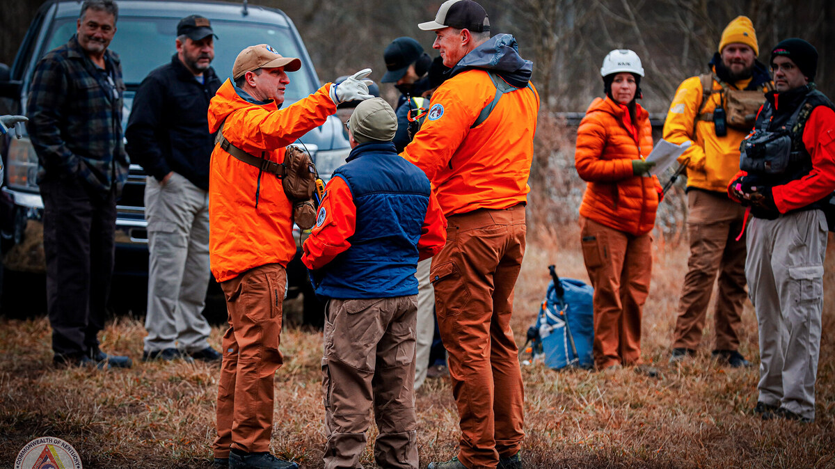 Ground searchers prepare to begin searching for Vanessa Baker, who has been missing from her Breathitt County home since July 2022.