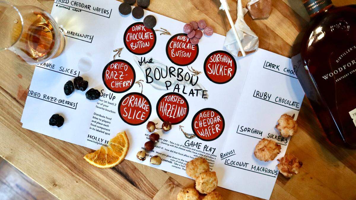 Looking for a gift for a food lover? How about a bourbon tasting kit (you have to provide the bourbon) from chef Ouita Michel’s Holly Hill & Co.?