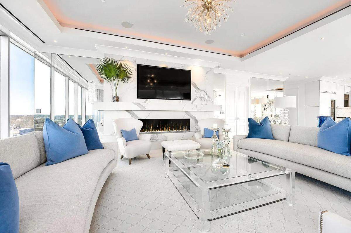 A view of a seating area at 103 South Limestone No. 1150. This nearly 6,000 square foot condominium in downtown Lexington’s City Center has marble flooring all throughout and other high-end features. It’s currently for sale for $5 million. Note: Photos used with permission of seller’s representative.