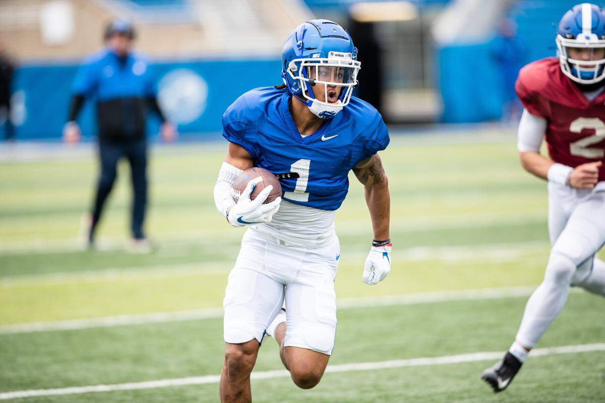 Wan’Dale Robinson (1) is a prime Kentucky candidate to be selected early in next year’s NFL Draft.