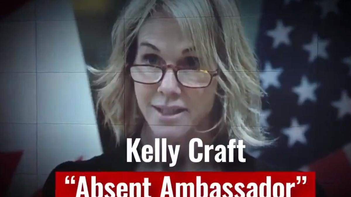 A screenshot from an ad critical of former ambassador Kelly Craft by the pro-Daniel Cameron PAC Bluegrass Freedom Action.