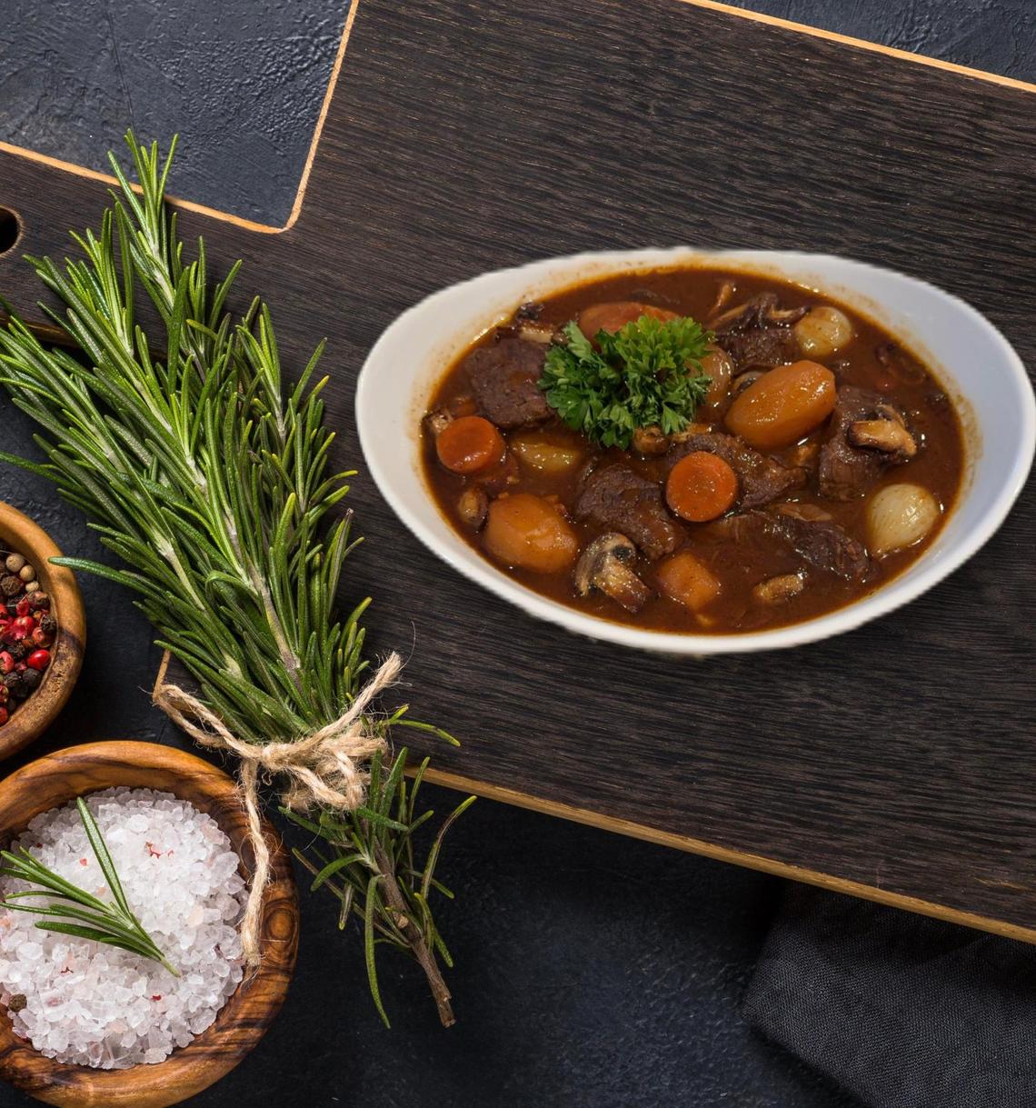 Le Gourmet’s owner and chef Patricia Gedeon expects the most popular entree on her restaurants menu to be boeuf bourguignon, a traditional French beef stew braised in red wine with carrots and onion. The Haitian restaurant is scheduled to open in May.