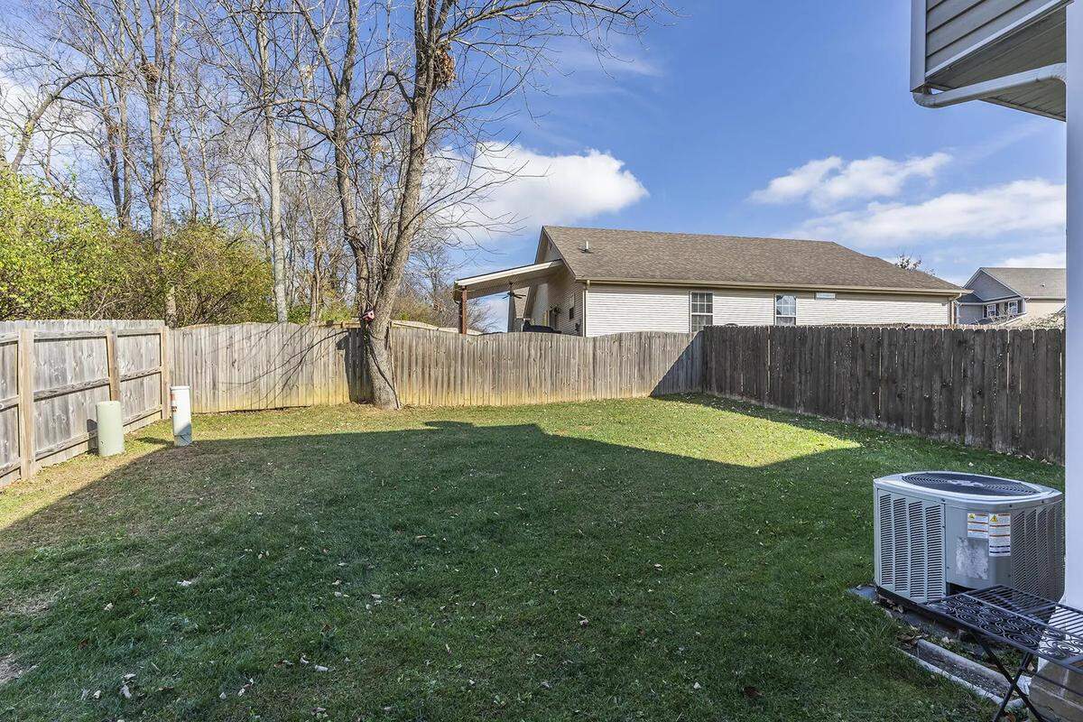 A view of the back yard at 3265 Polo Boulevard, Lexington KY, 40509. Photos of the home shared with seller’s permission. 