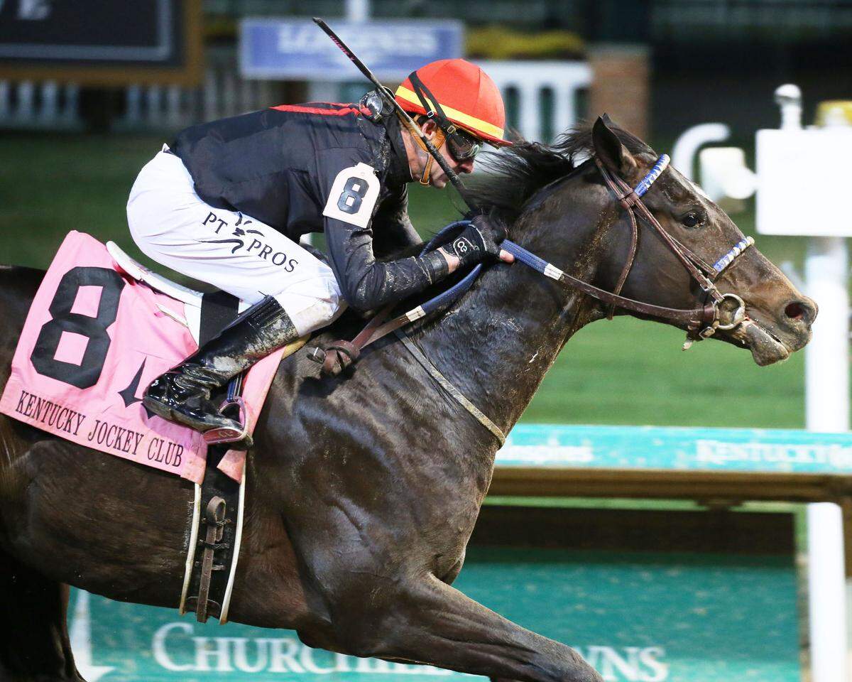 Smile Happy, a 20-1 shot in the Kentucky Derby who finished second in the Toyota Blue Grass Stakes at Keeneland, is owned by Louisville-based Lucky Seven Stable and trained by Lexington-based Kenny McPeek.
