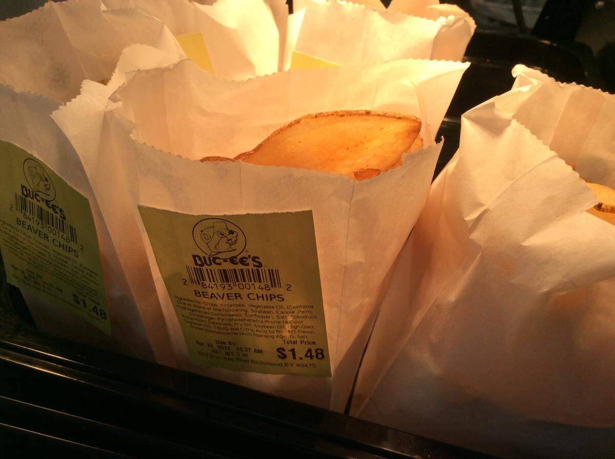 Buc-ee Chips are house-made fresh-cut potato chips. And they’re pretty good.