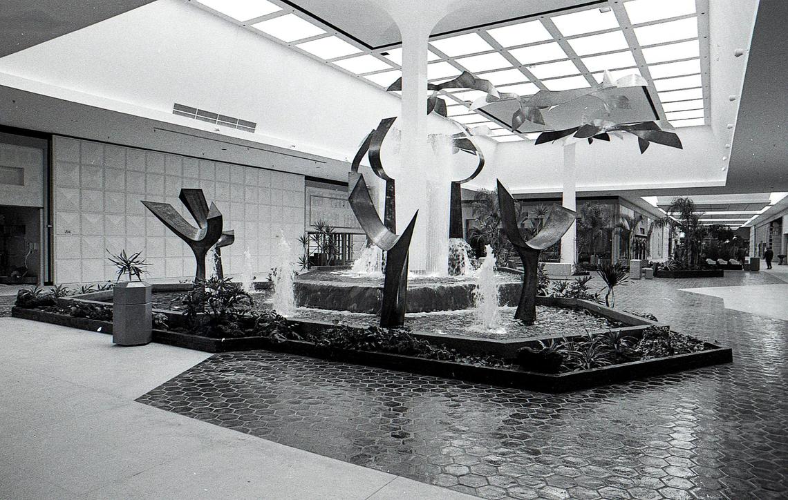 THEN: One of the four fountains and metal sculptures inside the new Fayette Mall, taken days before it opened on Oct. 11, 1971 in Lexington, Ky. This fountain, located in the center of the mall was constructed at a cost of $55,000 in 1971. Adjusted for inflation, that would be $424,000 today.