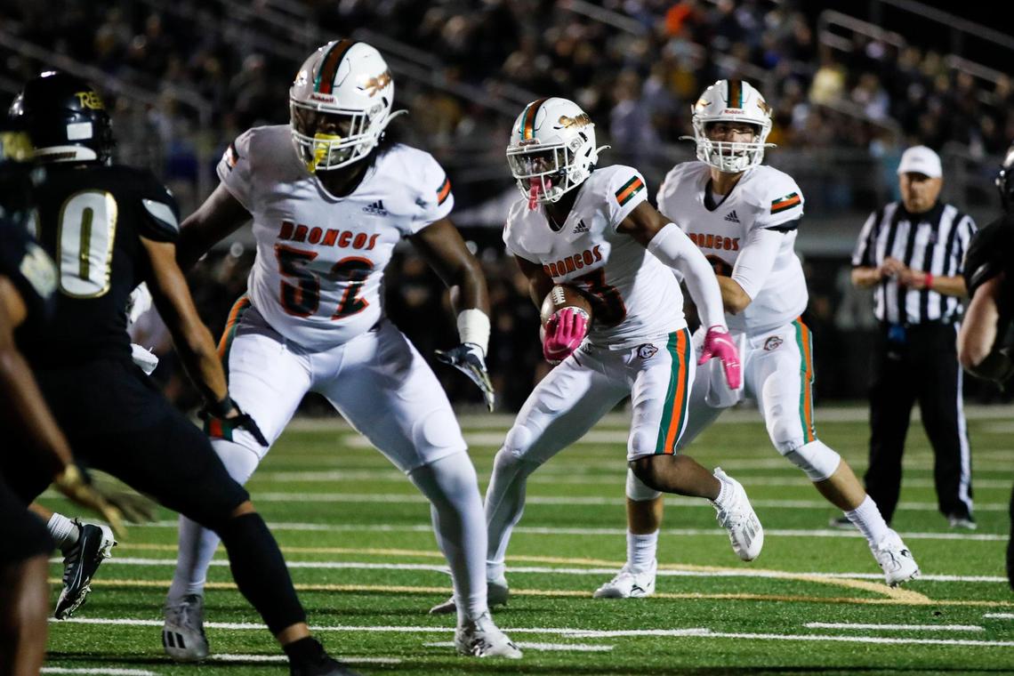 Ty Bryant (13) stars on both offense and defense for Frederick Douglass and has also returned three punts for touchdowns this season.