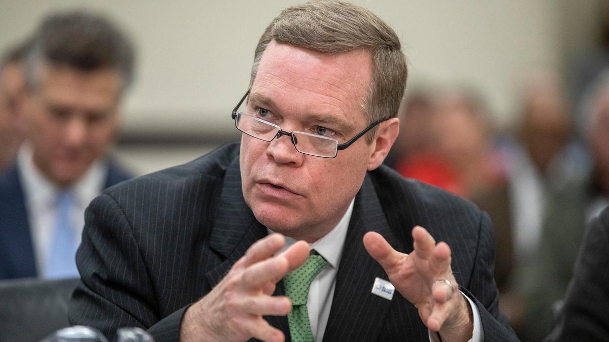 Gregg Whigham, Braidy Industries general manager of primary operations, speaks during a Kentucky Senate Appropriations and Revenue Committee hearing at the Kentucky state Capitol Annex in Frankfort, Ky., Tuesday, Feb. 11, 2020.