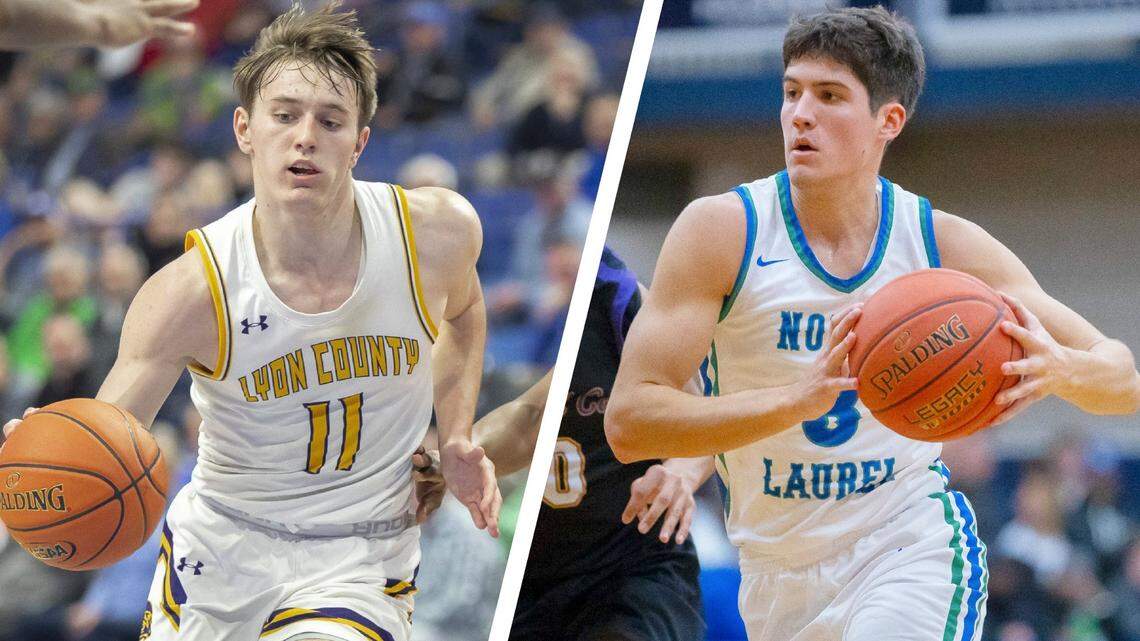 All eyes will be on the 2nd Region and the 13th Region this week, where Travis Perry, left, and Reed Sheppard, right, will be trying to lead their teams to repeat trips to the Sweet 16. Perry, a junior at Lyon County, is closing in on the state’s all-time boys’ basketball scoring record and is being recruited by the University of Kentucky. Sheppard, a senior at North Laurel, has already signed to continue his career at UK.