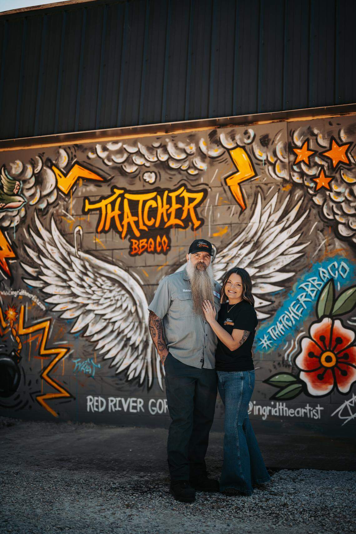 Shawn and Crystal Thatcher, owners of Thatcher Barbecue Company in Slade.