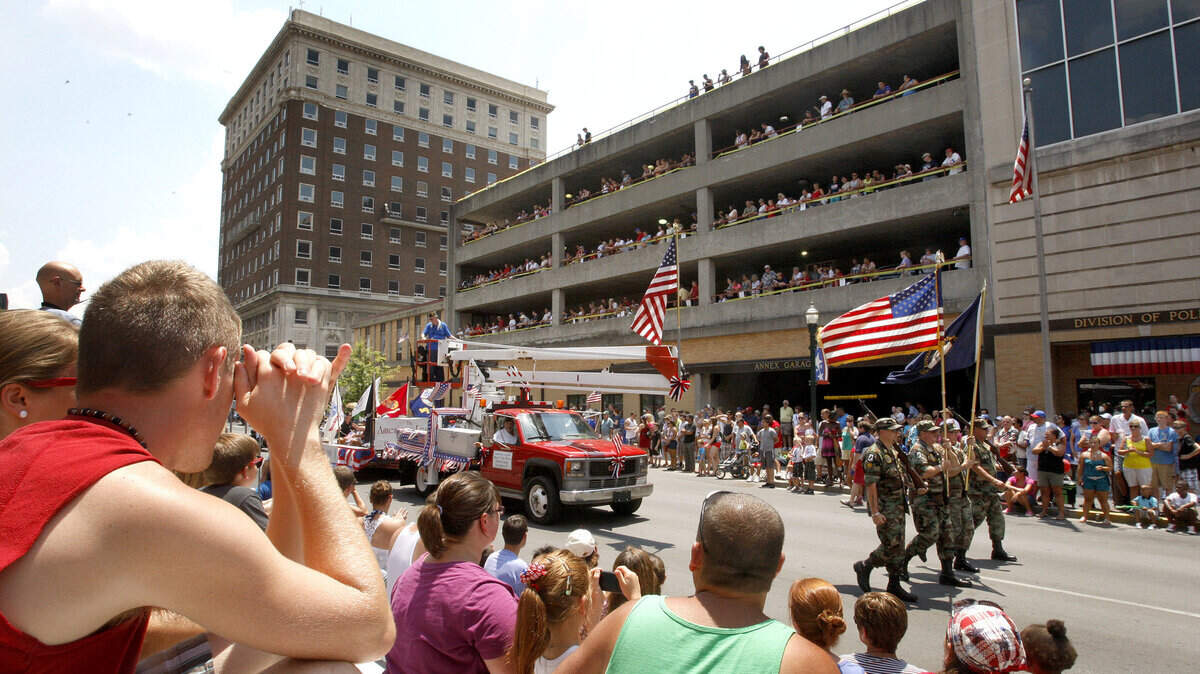 A crowd turned out for the parade during Lexington's Fourth of July festival in 2012.