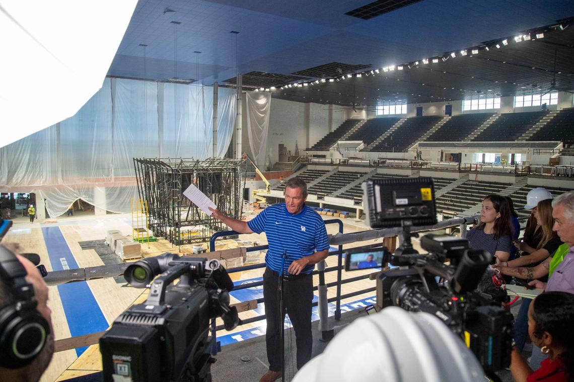 Kentucky athletics director Mitch Barnhart said the Memorial Coliseum renovation is on track to host sporting events again starting this fall.