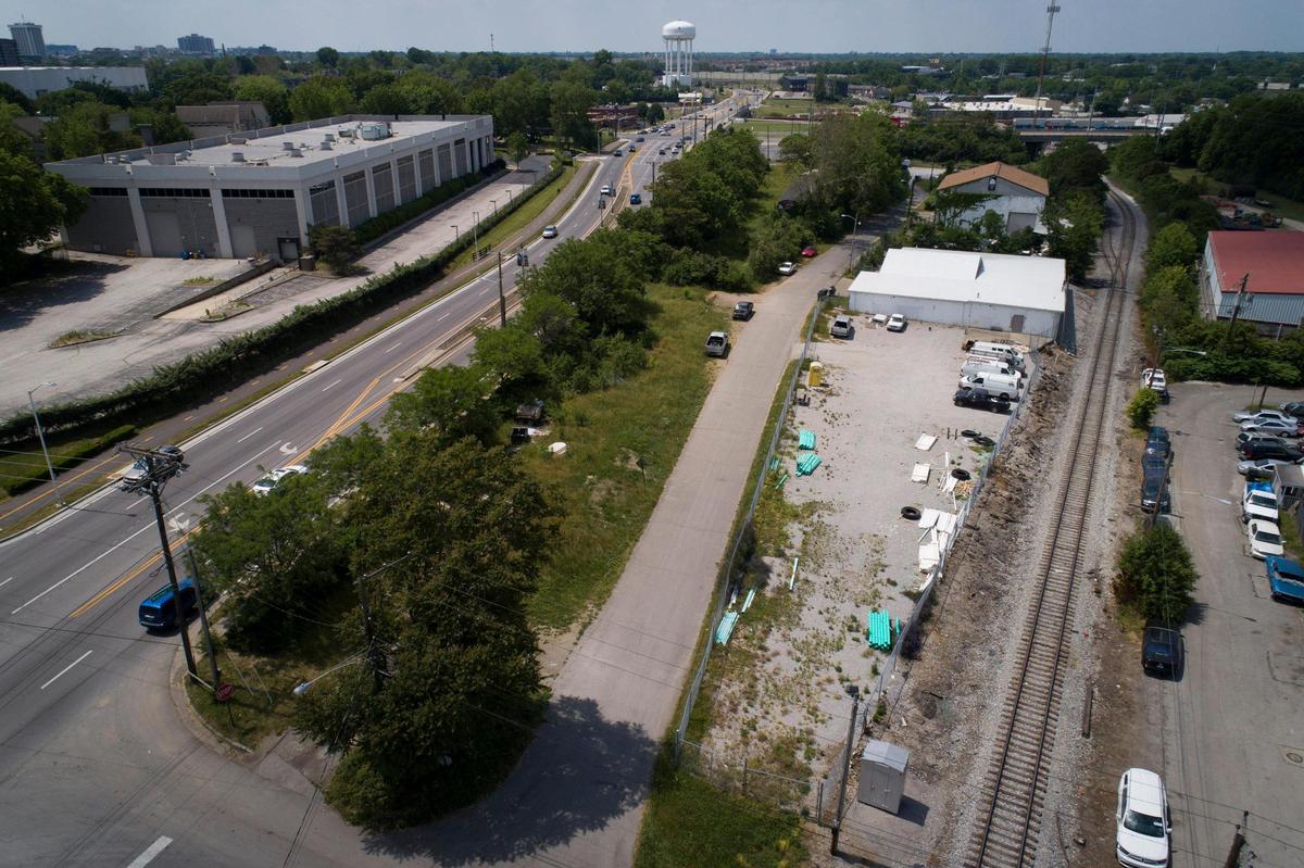 An aerial view of Payne Street where University of Kentucky student Madilyn Grisham was killed in November 2020. The street runs parallel to Newtown Pike, which is on the left, dead-ends near Main Street and is close to the Lexington Cemetery.